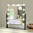 thumbnail image 1 of FanhSbrocade Hollywood Vanity Makeup Mirror with 12 Dimmable LED Light, 360 Rotation 3-Color Modes Mirror SmartTouch Control, 10X Magnified, 1 of 10