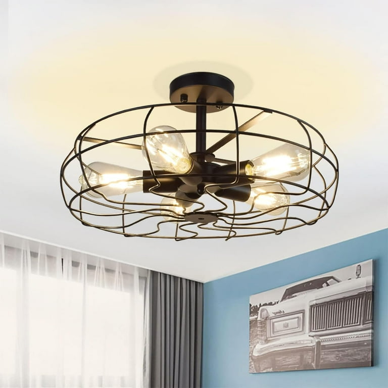 Black industrial flush mount ceiling light 2025