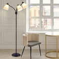 thumbnail image 1 of FanhSbrocade Tree Floor Lamp with 3 Adjustable Rotating Lights and Matching LED Bulbs, Standing Tall Pole Lamps for Living Room, Bedroom, Home, Office, Black, 1 of 7