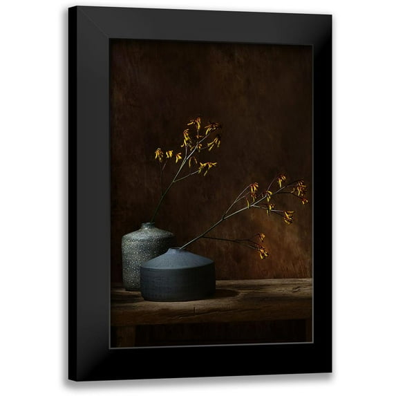 Dingemans, Saskia 17x24 Black Modern Framed Museum Art Print Titled - Still Life With Oker Flowers