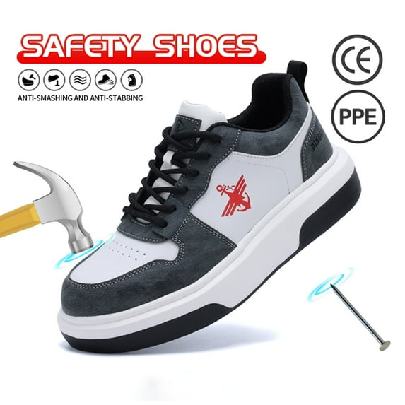 Dinggu Cross-Border Casual Work Boots for Men Impact-Resistant & Puncture-Resistant Steel Toe Safety Shoes Lightweight & Durable Work Footwear