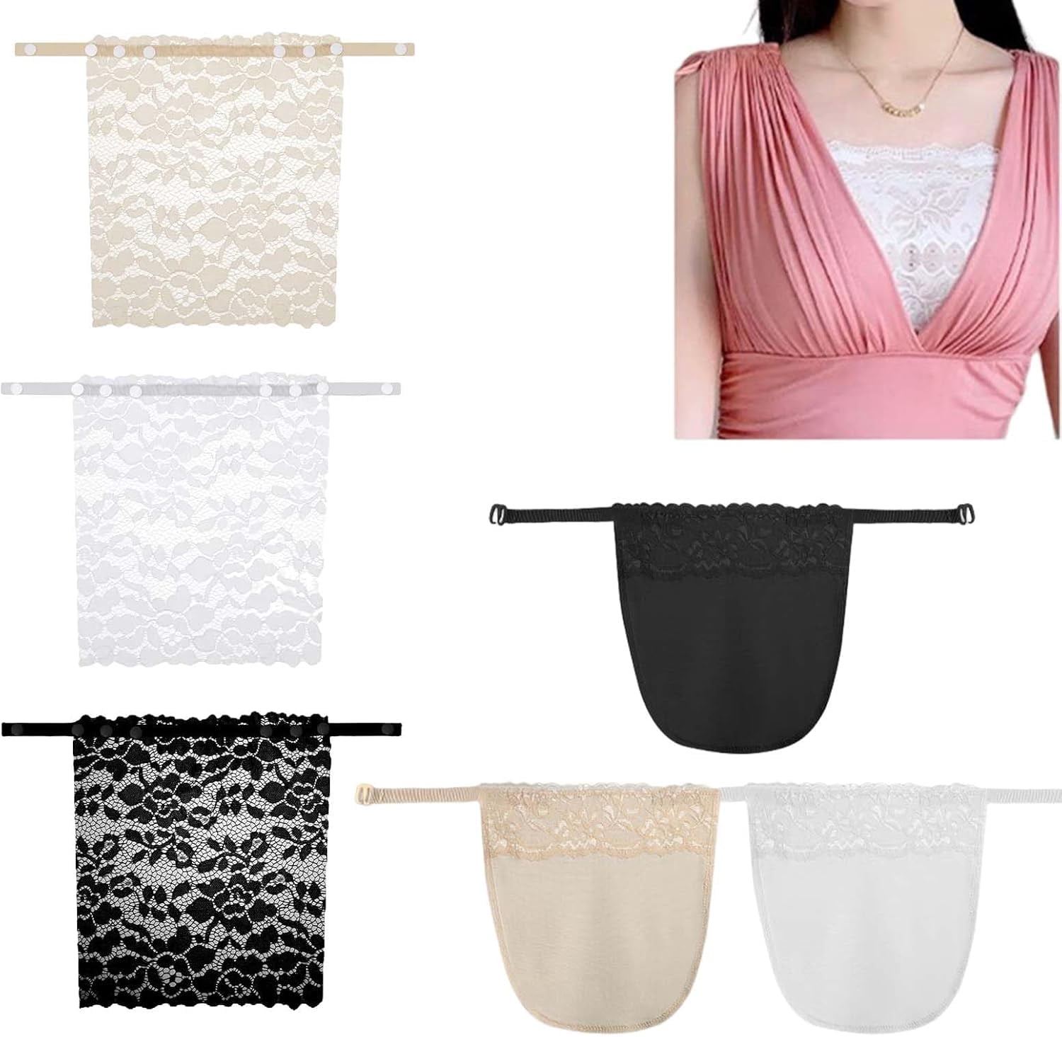 Lady Insert Object Dinghaole Pack Of 6 Lady Clip-on Mock Camisole Bra Insert Overlay ...