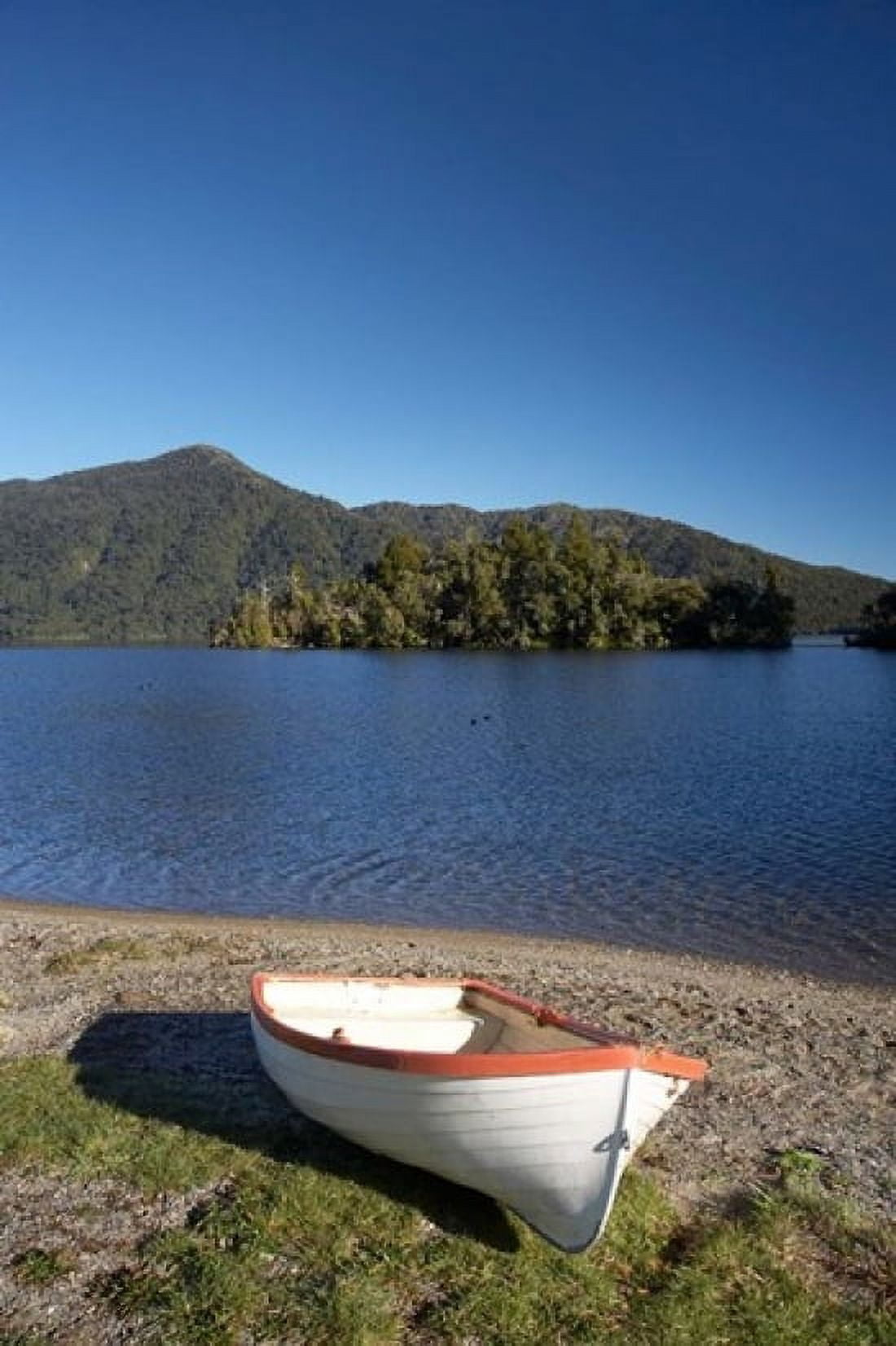 Dinghy Hans Bay Lake Kaniere South Island New Zealand Canvas Art - David Wall DanitaDelimont (12 x 17)