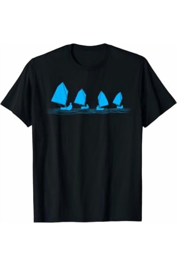 Dinghy Optimist Sailing Racing Laser Boat Minimalistic T-Shirt