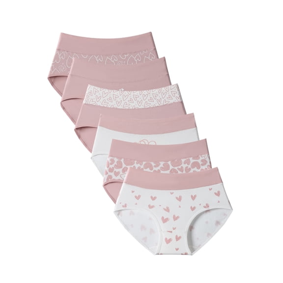 Dinglu Womens Cotton Underwear 6-Pack,Full-Coverage Brief Panties, Mid Rise Breathable Briefs For Women