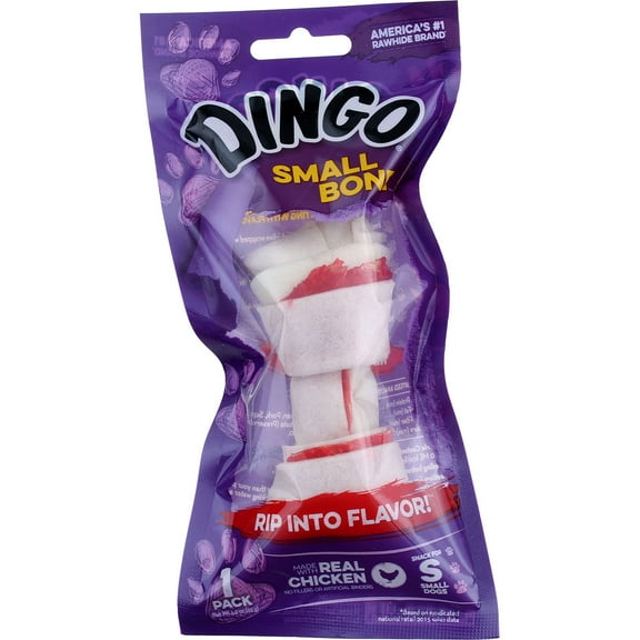 Dingo Brand Rawhide Chewbone, White, Small 1 ea (Pack of 2)