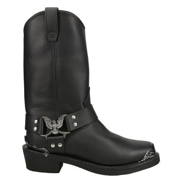 Dingo Mens Chopper Pull On Square Toe Motorcycle  Mid Calf Boots