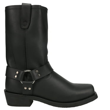 Dingo Mens Dean Harness Square Toe Pull On Motorcycle Cowboy  Mid Calf Boot
