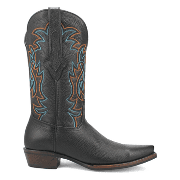 Dingo Mens Gold Rush Leather Embroidered Snip Toe Cowboy  Mid Calf Boots