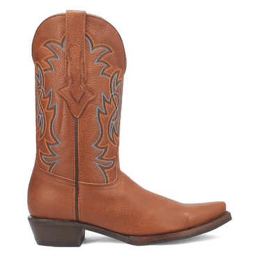Dingo Mens Gold Rush Leather Embroidered Snip Toe Cowboy  Mid Calf Boots