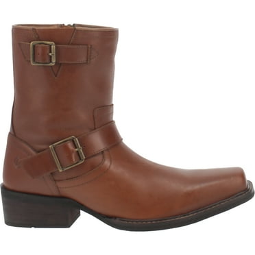 Dingo Mens Hackett Square Toe Motorcycle  Ankle Boots