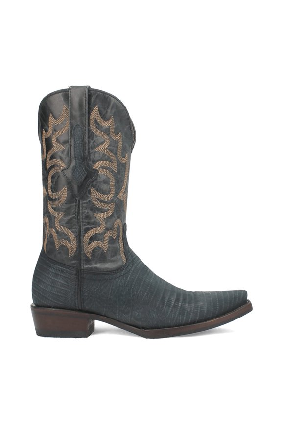 Mens The Duke Embroidered Lizard Print Snip Toe Cowboy Mid Calf Boot