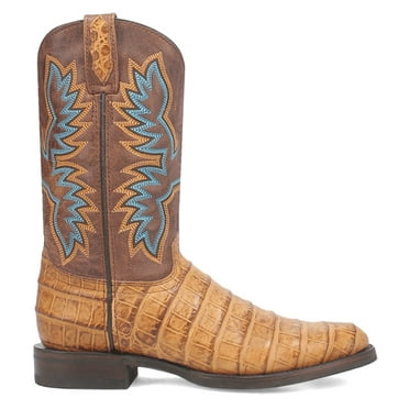 Dingo Mens Trail Boss  Embroidered Round Toe Pull On Cowboy  Mid Calf Boots