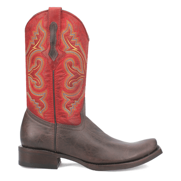 Dingo Mens True Grit Embroidered Square Toe Cowboy  Mid Calf Boots