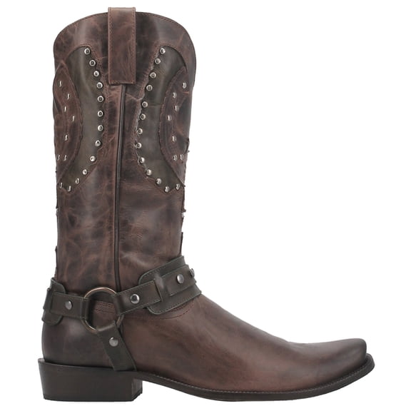 Dingo Mens War Eagle Studded Square Toe Pull On Cowboy Mid Calf Boots