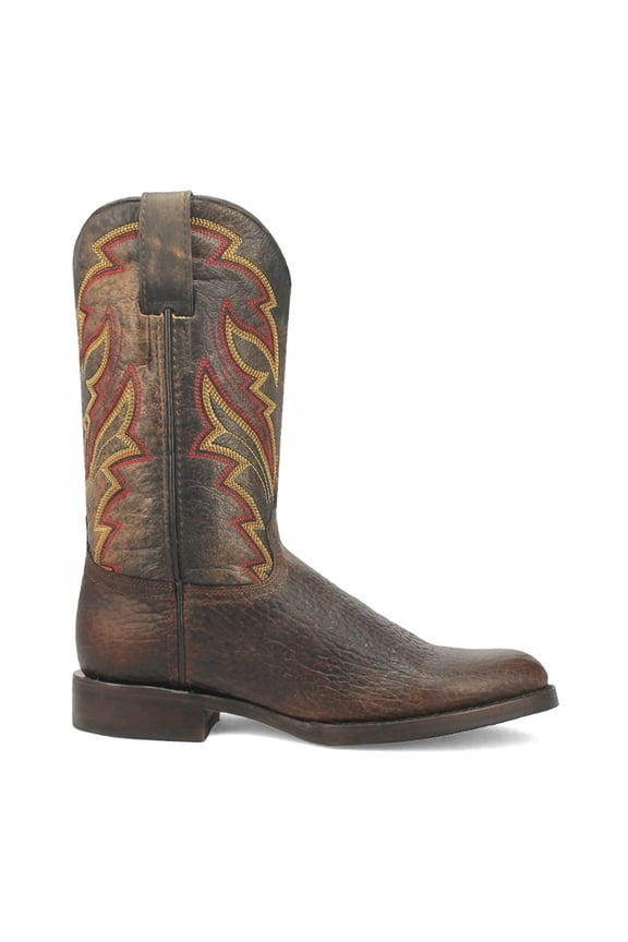 Mens Young Gun Embroidered Round Toe Cowboy Mid Calf Boots