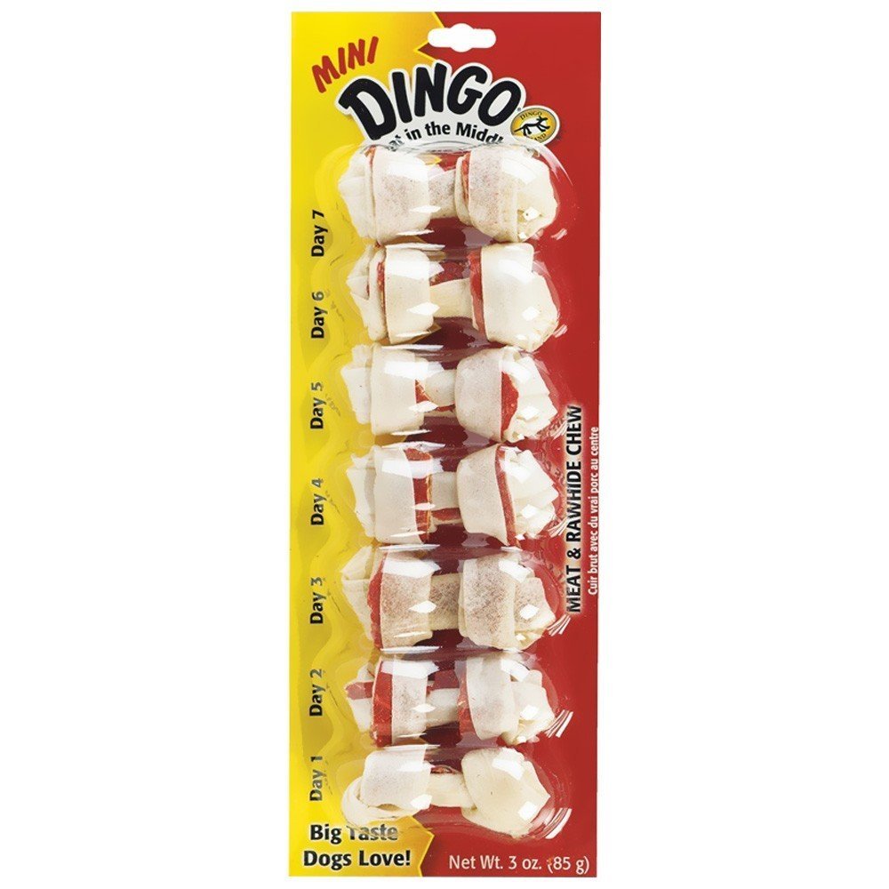 Dingo Mini Rawhide Bones, Pack of 7