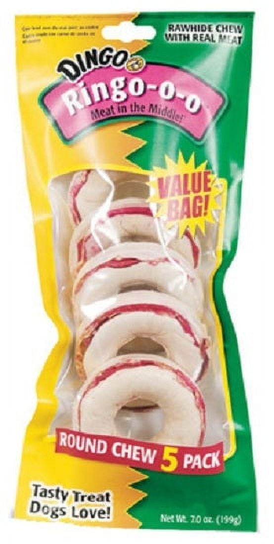 Dingo P23711 Ringo Rawhide Ring Chews, 7 Oz, 5Pack