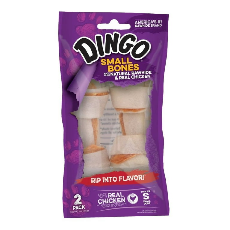 Dingo Small Bones 2 Count With Natural Rawhide And Real Chicken For Small Dogs Walmart
