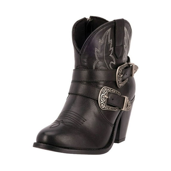 Dingo Western Boots Womens 6" Cowboy Milled Straps Black DI 760