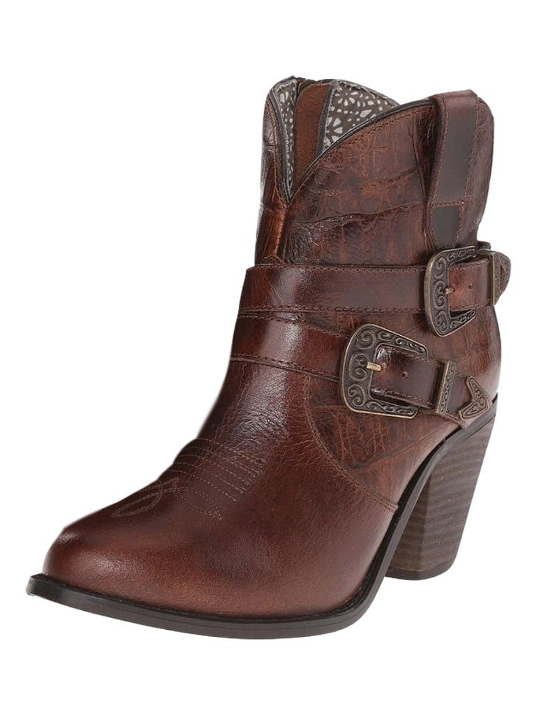 Dingo Western Boots Womens 6 Straps Fashion Heel Round Cognac DI 768 Walmart