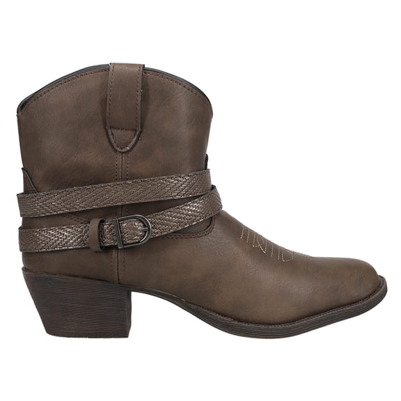 Dingo Womens Aydra Embroidered Round Toe Cowboy  Ankle Boots