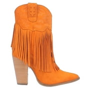 Dingo  Womens Crazy Train Fringe Embroidery Pointed Toe   Casual Boots   Ankle High Heel 3" & Up