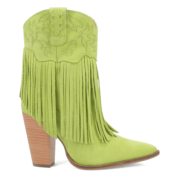 Dingo Womens Crazy Train Fringe Embroidery Pointed Toe Zippered Cowboy Ank