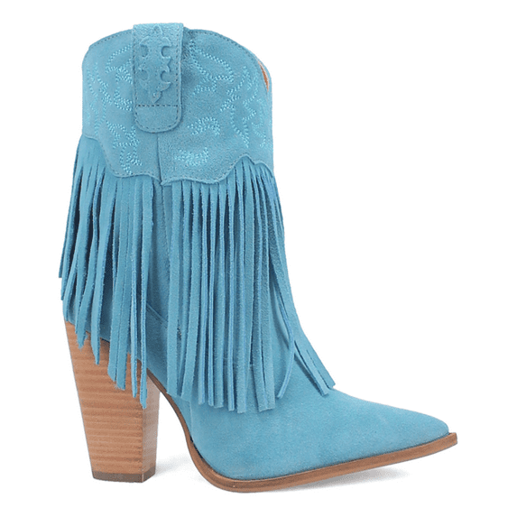 Dingo Womens Crazy Train Fringe Embroidery Pointed Toe Zippered Cowboy Ank