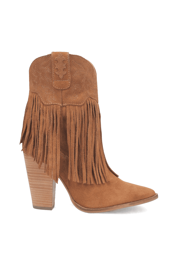 Womens Crazy Train Fringe Embroidery Snip Toe Cowboy  Ankle Boots
