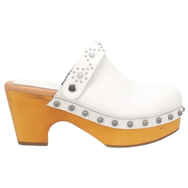 Dingo Womens Deadwood Studded Platform Clogs Dress Casual Shoes