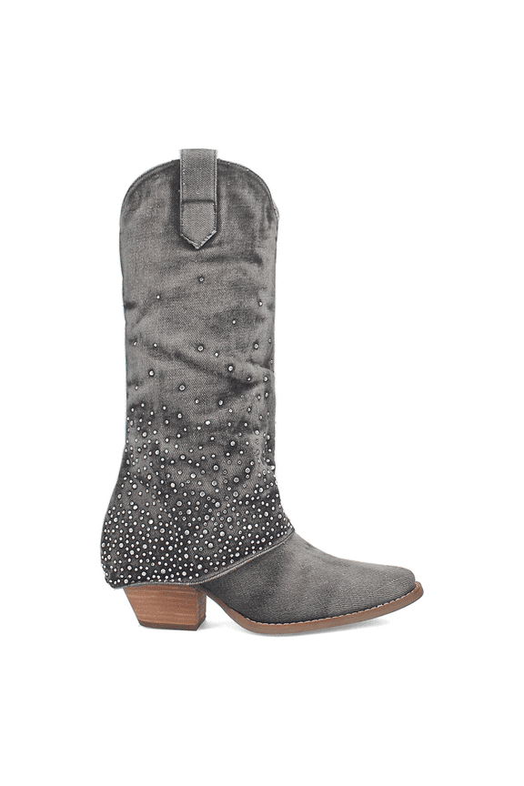 Womens Eye Candy Rhinestone Snip Toe Cowboy  Tall Boots