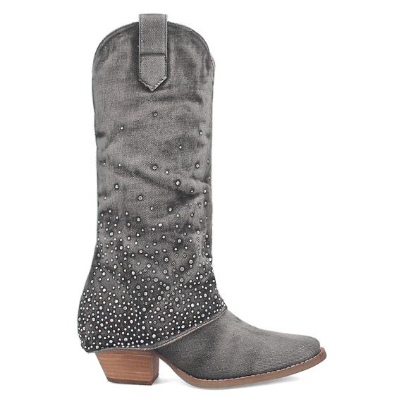 Dingo Women's Eye Candy Denim Western Boot Round Toe - DI177-BK 9 M US