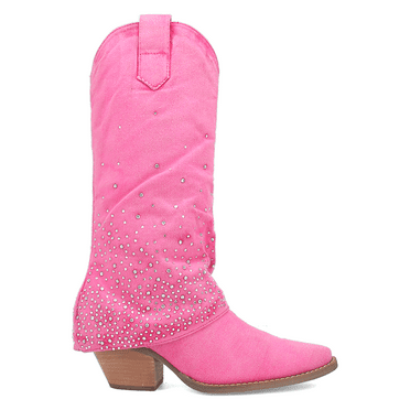 Dingo Womens Eye Candy Rhinestone Snip Toe Pull On Cowboy  Tall Boots
