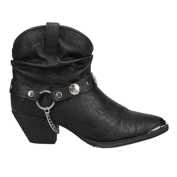Dingo Womens Fiona Pointed Toe Pull On Cowboy Ankle Boots