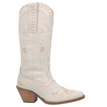 Dingo Women's Full Bloom Western Boot Round Toe White 9 1/2 M  US