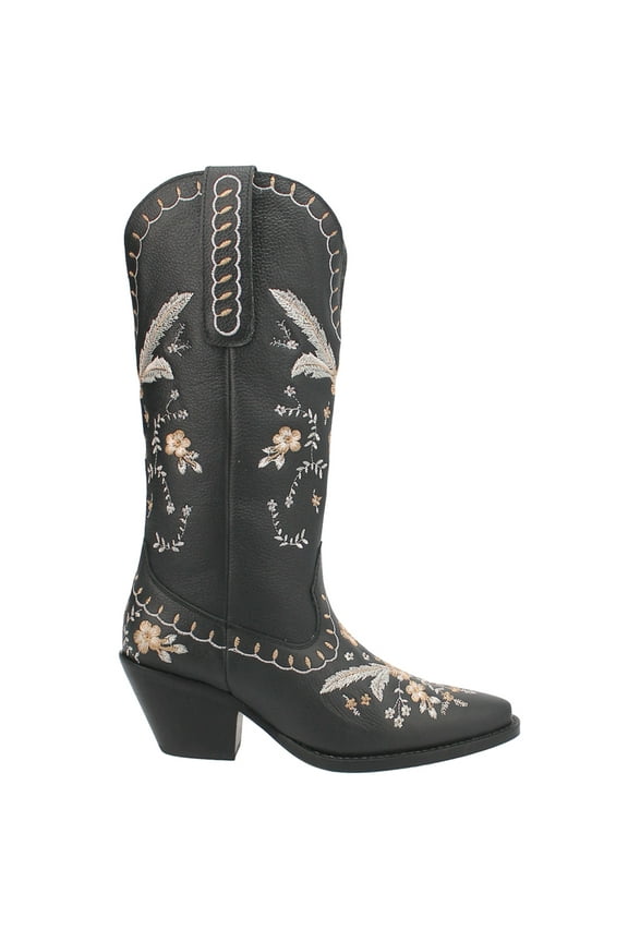 Women's Full Bloom Western Boot Round Toe Black 6 1/2 M  US
