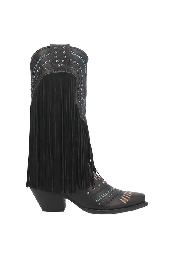 Womens Gypsy Studded Snip Toe   Boots   Mid Calf Low Heel 1-2"