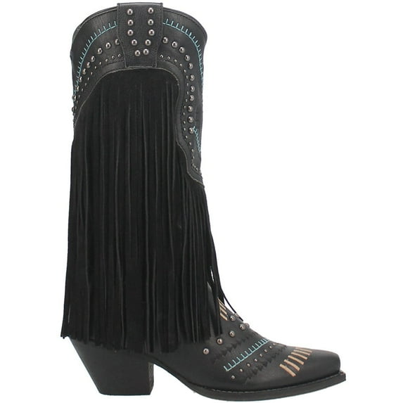 Dingo Womens Gypsy Studded Snip Toe Boots Mid Calf Low Heel 1-2"