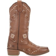 Dingo Womens Mesa Southwestern Embroidered Leather Western Boot Square Toe Tan 9 1/2 M US