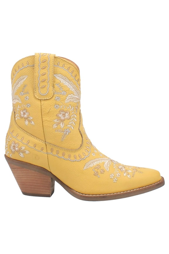 Women's Primrose Western Booties Snip Toe Yellow 6 1/2 M  US