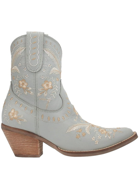 Womens Primrose Embroidered Floral Snip Toe Cowboy Ankle Boot