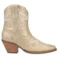thumbnail image 1 of Dingo Womens Primrose Embroidered Floral Snip Toe Cowboy Ankle Boot, 1 of 2