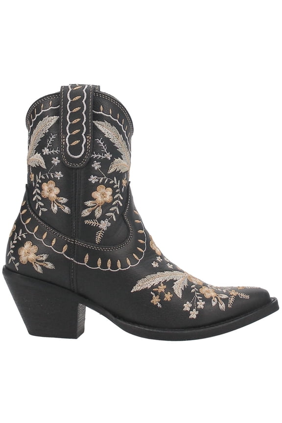Womens Primrose Embroidered Floral Snip Toe Cowboy Ankle Boots