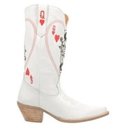 Dingo Womens Women'S Queen A Hearts Western Boot Snip Toe White 9 1/2 M US