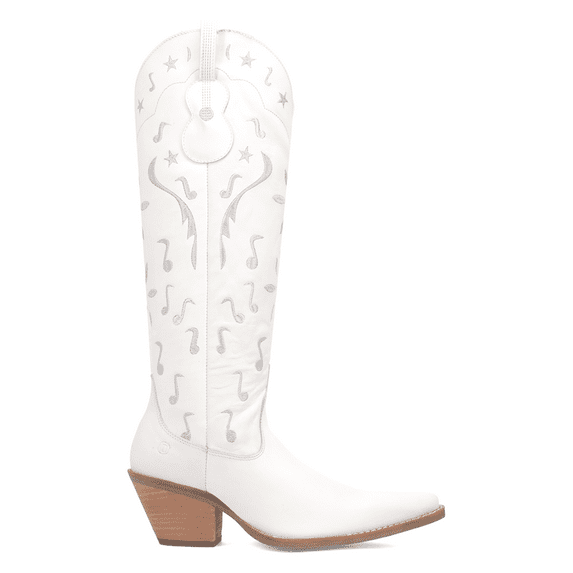 Dingo Women's Rhymin Tall Western Boot Snip Toe White 10 M US