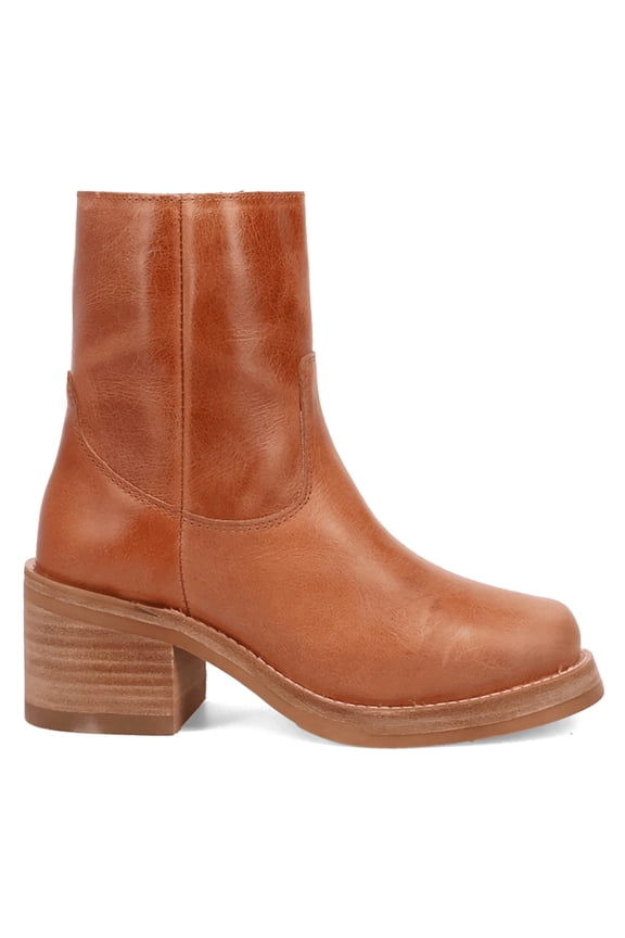 Womens Roxy Round Toe Block Heel Zippered Ankle Boots