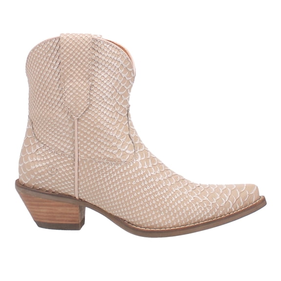 Dingo Womens Sorta Sweet Snake Print Snip Toe Pull On Cowboy Ankle Boots