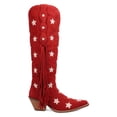 thumbnail image 1 of Dingo Womens Super Star Fringe Tooled Inlay Snip Toe Cowboy  Tall Boots, 1 of 1