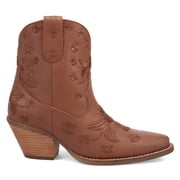 Dingo Womens Sweetheart Floral Embroidered Snip Toe Pull On Cowboy Ankle B